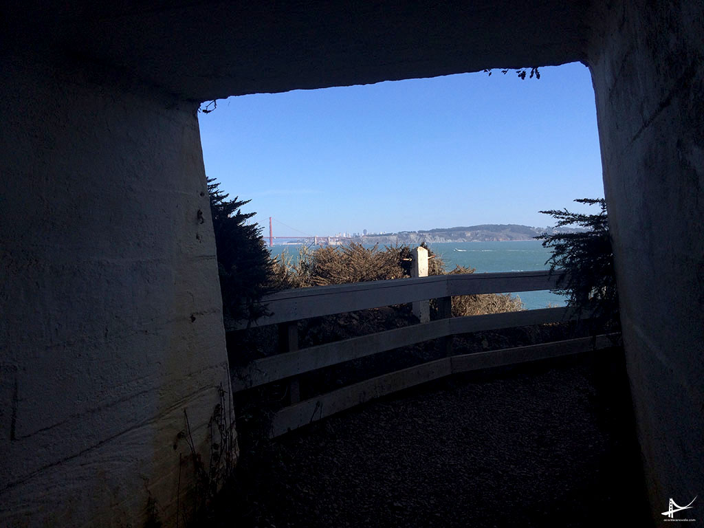 A vista do túnel para chegar no Point Reys lighthouse