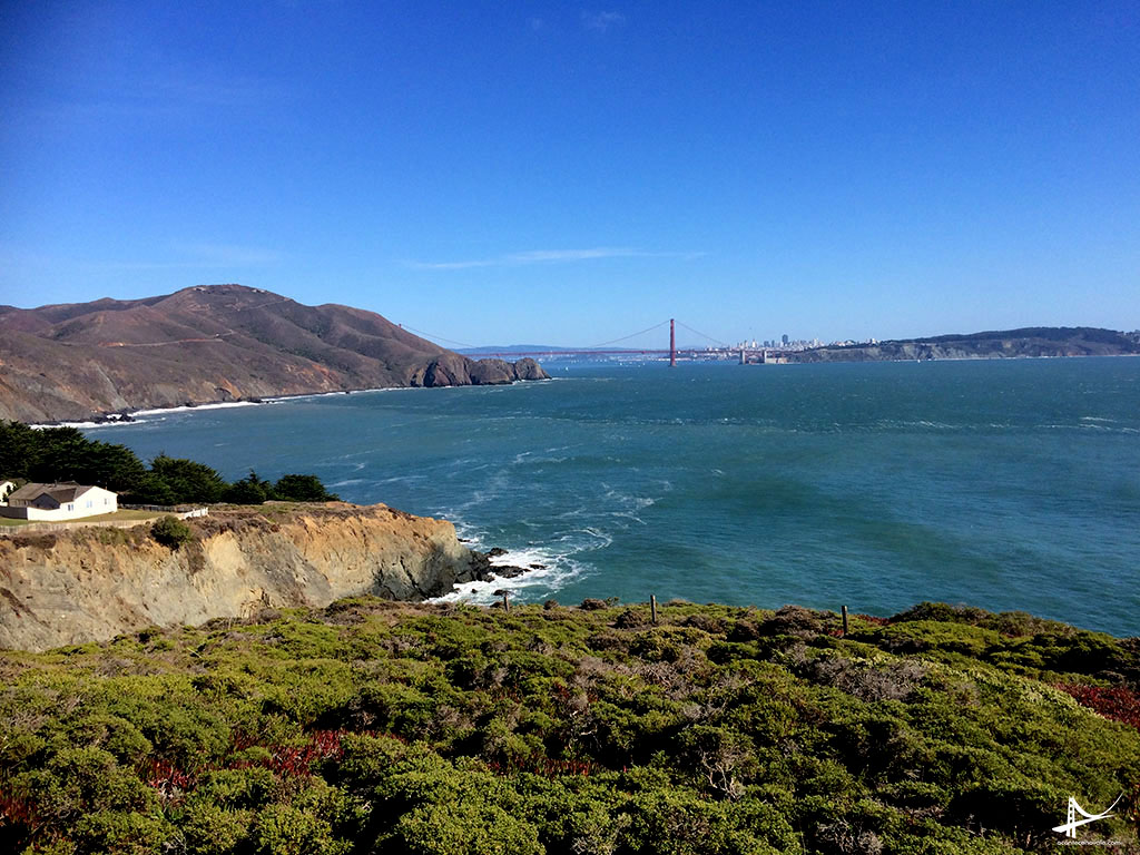 Vista da Golden Gate Bridge do Point Reyes