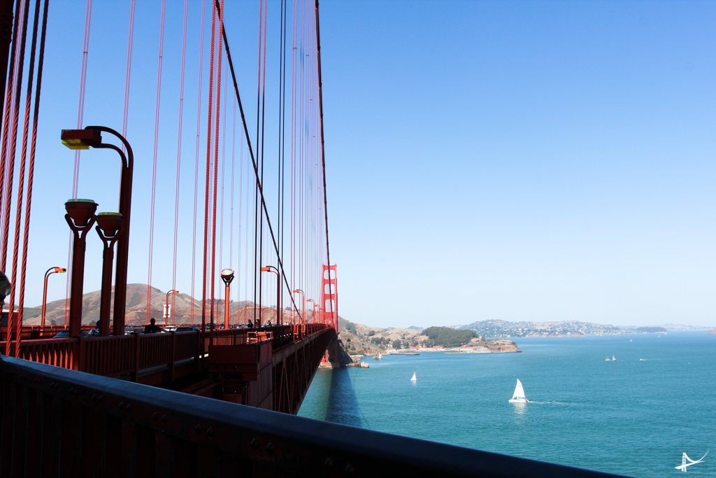 Entrando de bike na Golden Gate