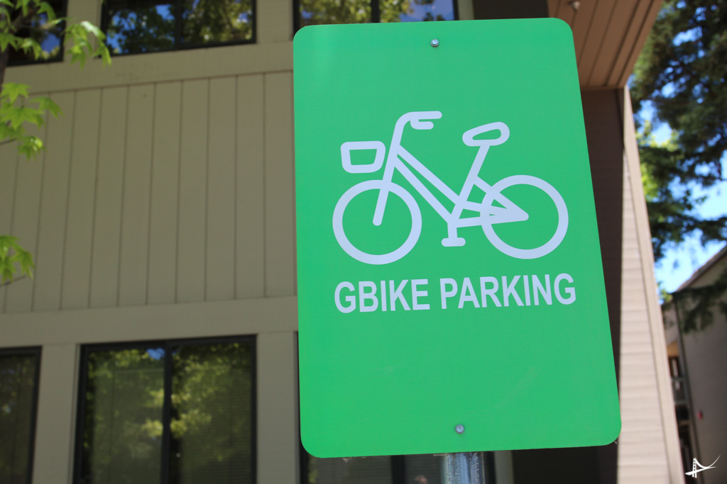 Estacionamento das Gbikes no campus da Google
