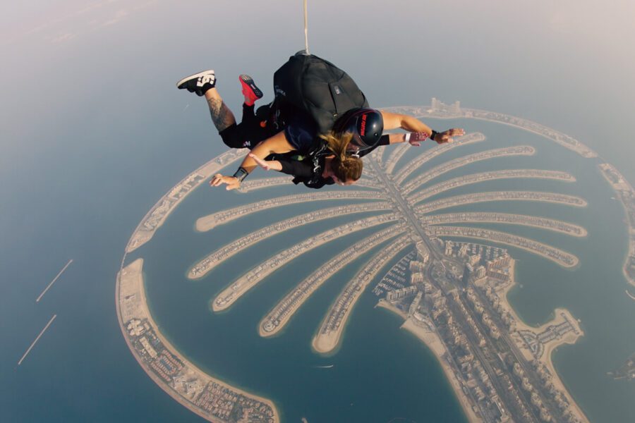 Skydiving em Dubai - em cima da ilha The Palm