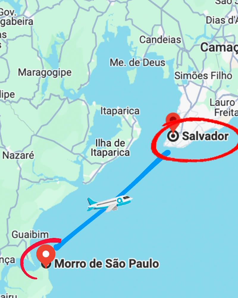 Salvador para Morro de SP de avião